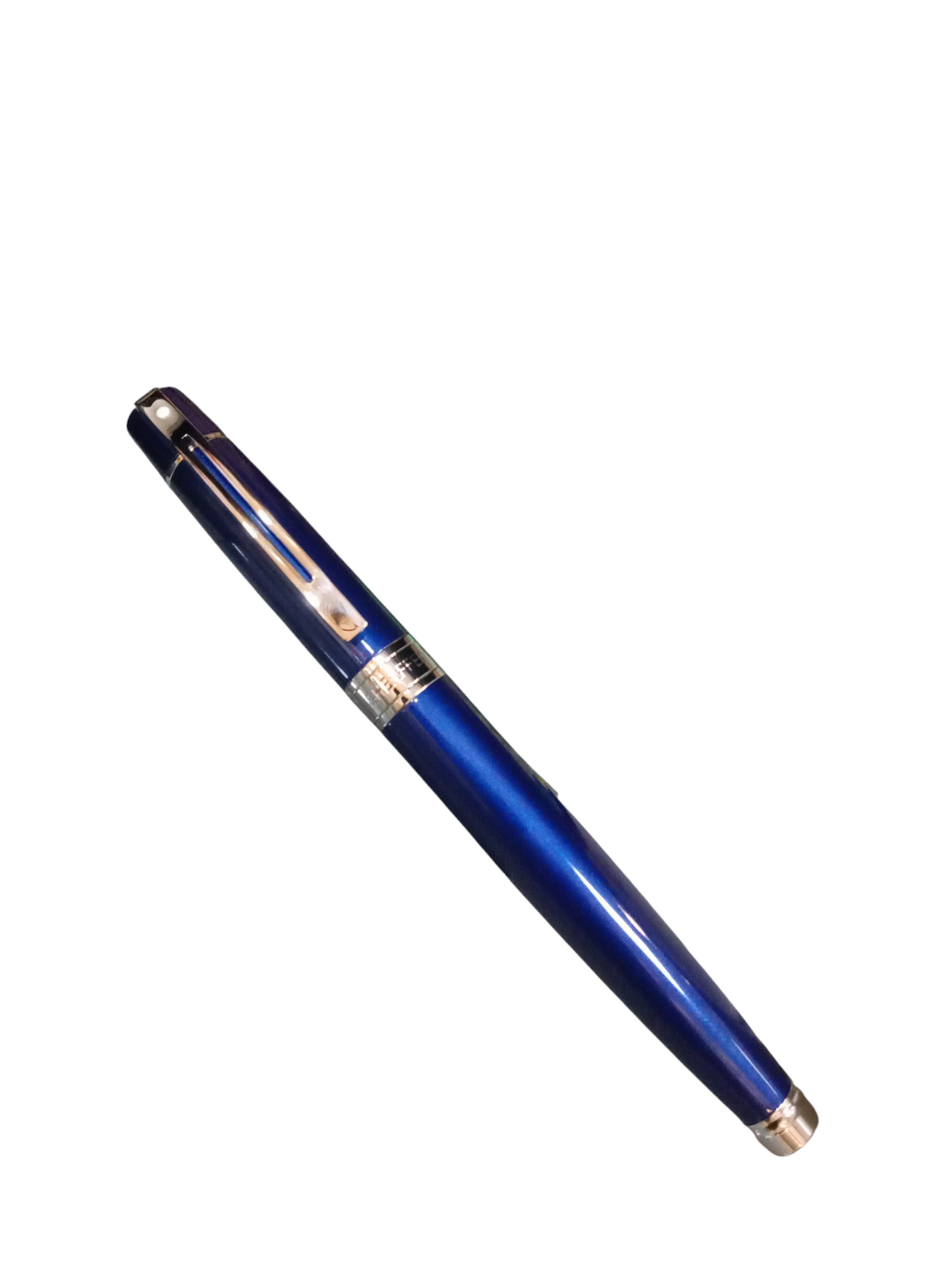 SHEAFFER 9341 GLOSSY BLUE CHROME TRIM ROLLER BALL PEN