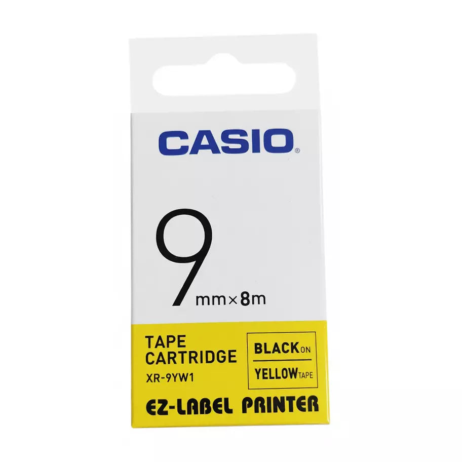 CASIO XR9YW1 TAPE CARTRIDGE BLACK-YELLOW