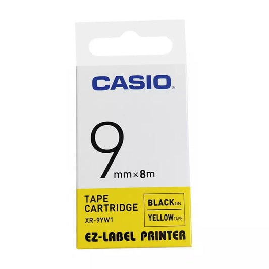 CASIO XR9YW1 TAPE CARTRIDGE BLACK-YELLOW