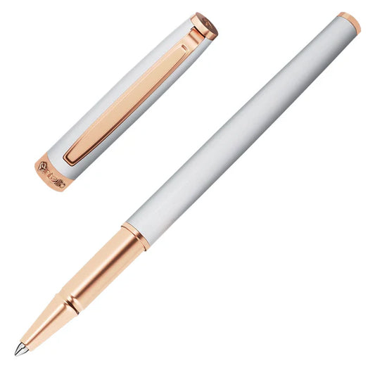 INTELLIO RP14RGP2 INSIGNIA WHITE & ROSE GOLD ROLLER BALL PEN