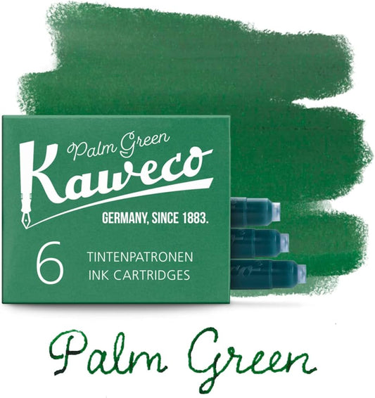 KAWECO PALM GREEN INK CARTRIDGES SET OF 6