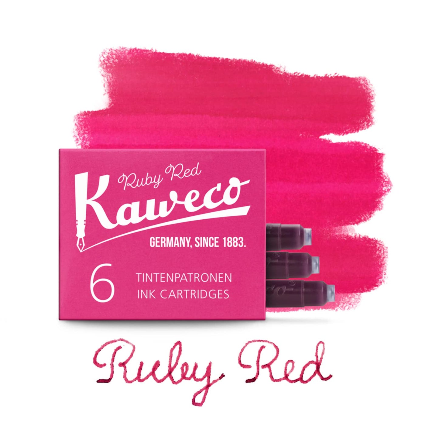 KAWECO RUBY RED INK CARTRIDGES SET OF 6
