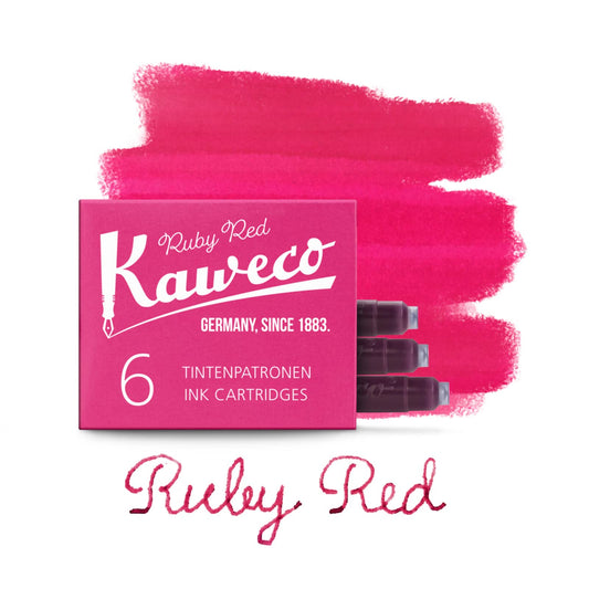 KAWECO RUBY RED INK CARTRIDGES SET OF 6
