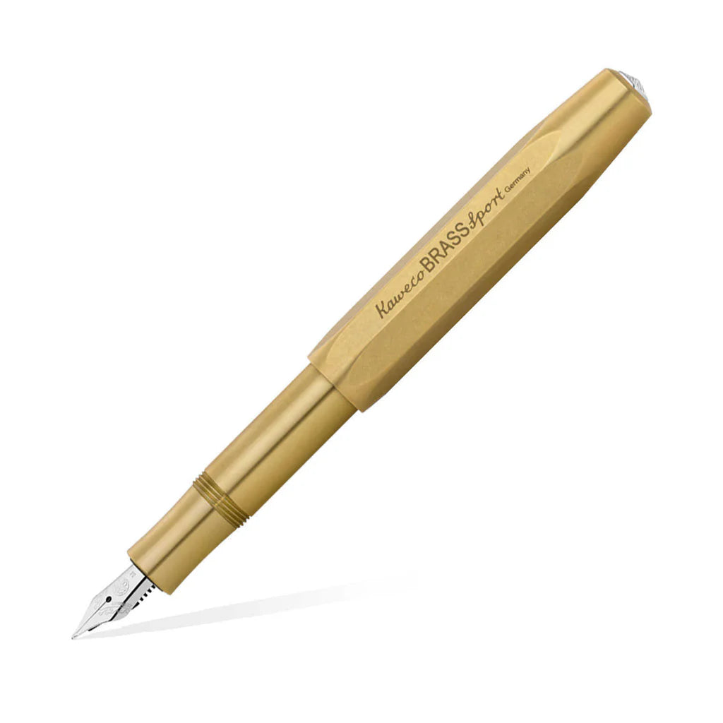 KAWECO 10000918 BRASS SPORT MEDIUM NIB FOUNTAIN PEN