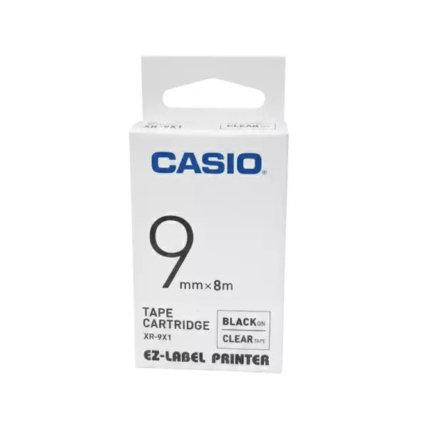 CASIO XR9X1 TAPE CARTRIDGE BLACK-CLEAR