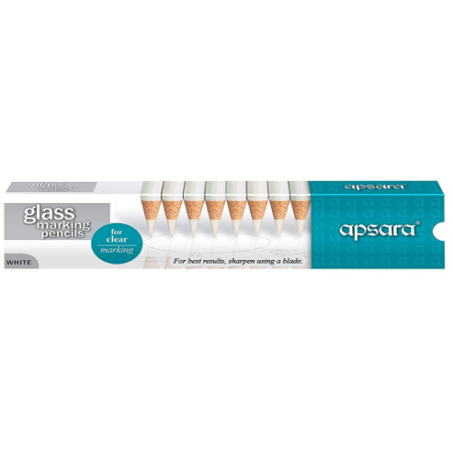 NT APSARA GLASS MARKING PENCILS WHITE 6