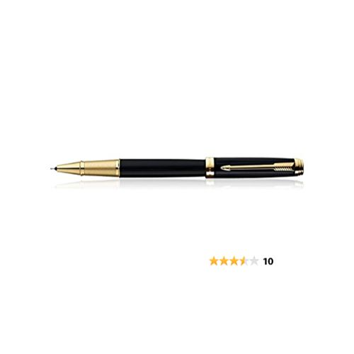 PARKER ODYSSEY LAQUE BLACK GOLD TRIM ROLLER BALL PEN