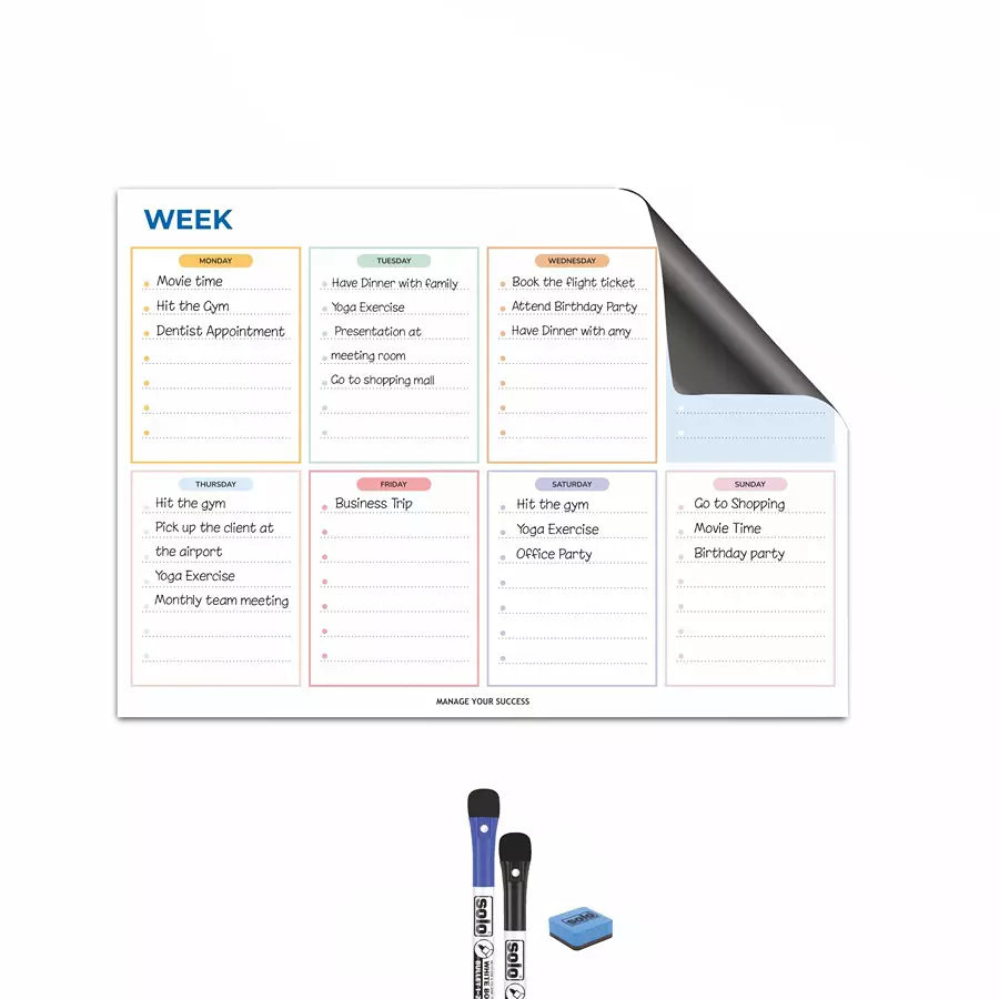 SOLO MWSA3W1 MAGNETIC WEEKLY PLANNER