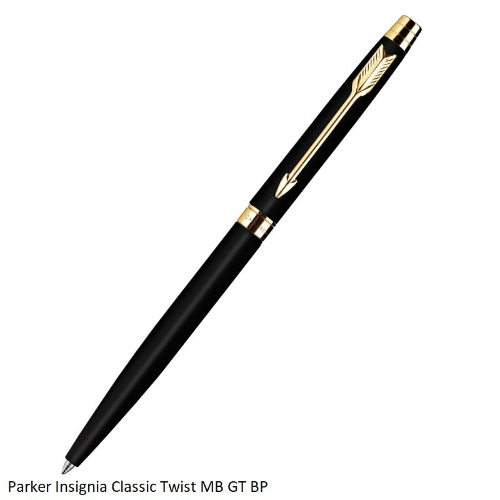 PARKER INSIGNIA MATT BLACK GOLD TRIM BALL PEN