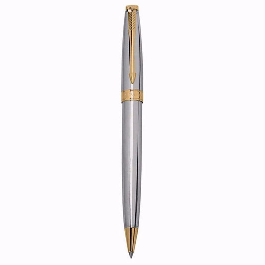 PARKER FUSION SHINY CHROME GOLD TRIM BALL PEN