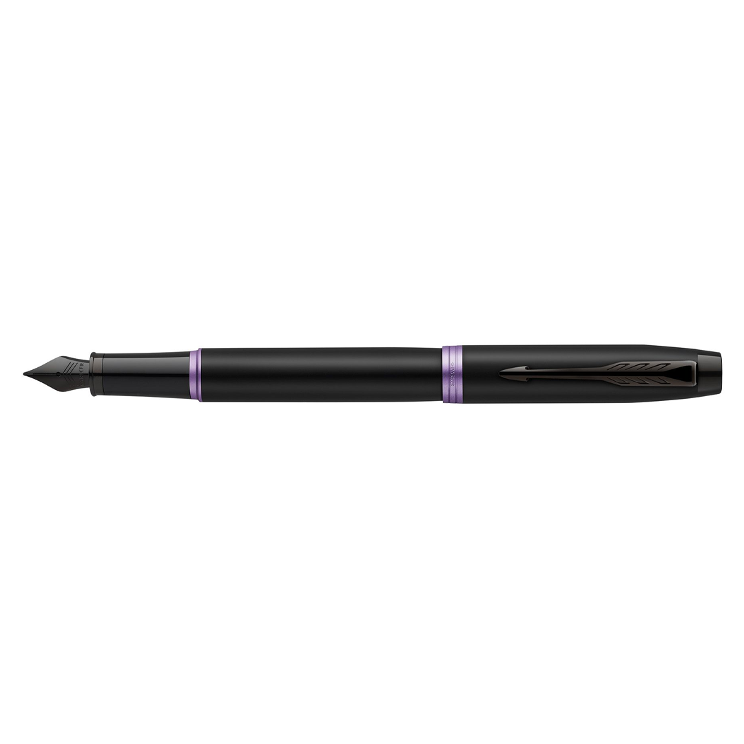 PARKER IM  AMETHYST PURPLE BLACK FOUNTAIN PEN FINE NIB