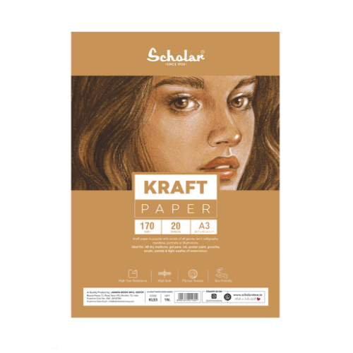 SCHOLAR KLS3 A3 KRAFT PAPER LOOSE DRAWING SHEET 170GSM 20SHEET