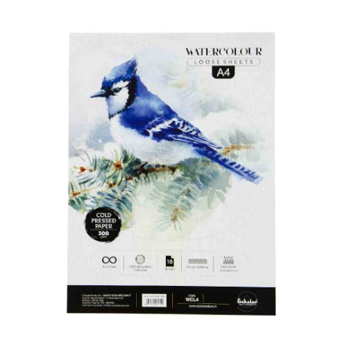 SCHOLAR WCL4 A4 WATER COLOR COLDPRESS LOOSE SHEET 300GSM 10SHEET