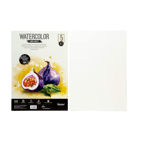 SCHOLAR WHL3 A3 WATERCOLOR HOT PRESS PAPER 300GSM LOOSE SHEET 5SHEET