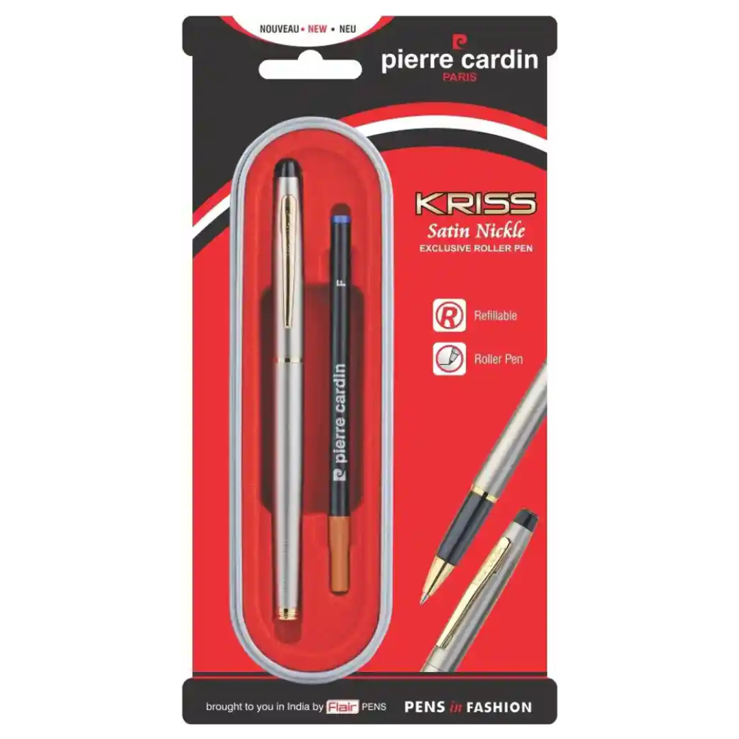 PIERRE CARDIN KRISS SATIN NICKLE ROLLER BALL PEN