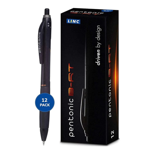 PENTONIC B-RT BALL PEN PACK OF 12PCS - BLACK