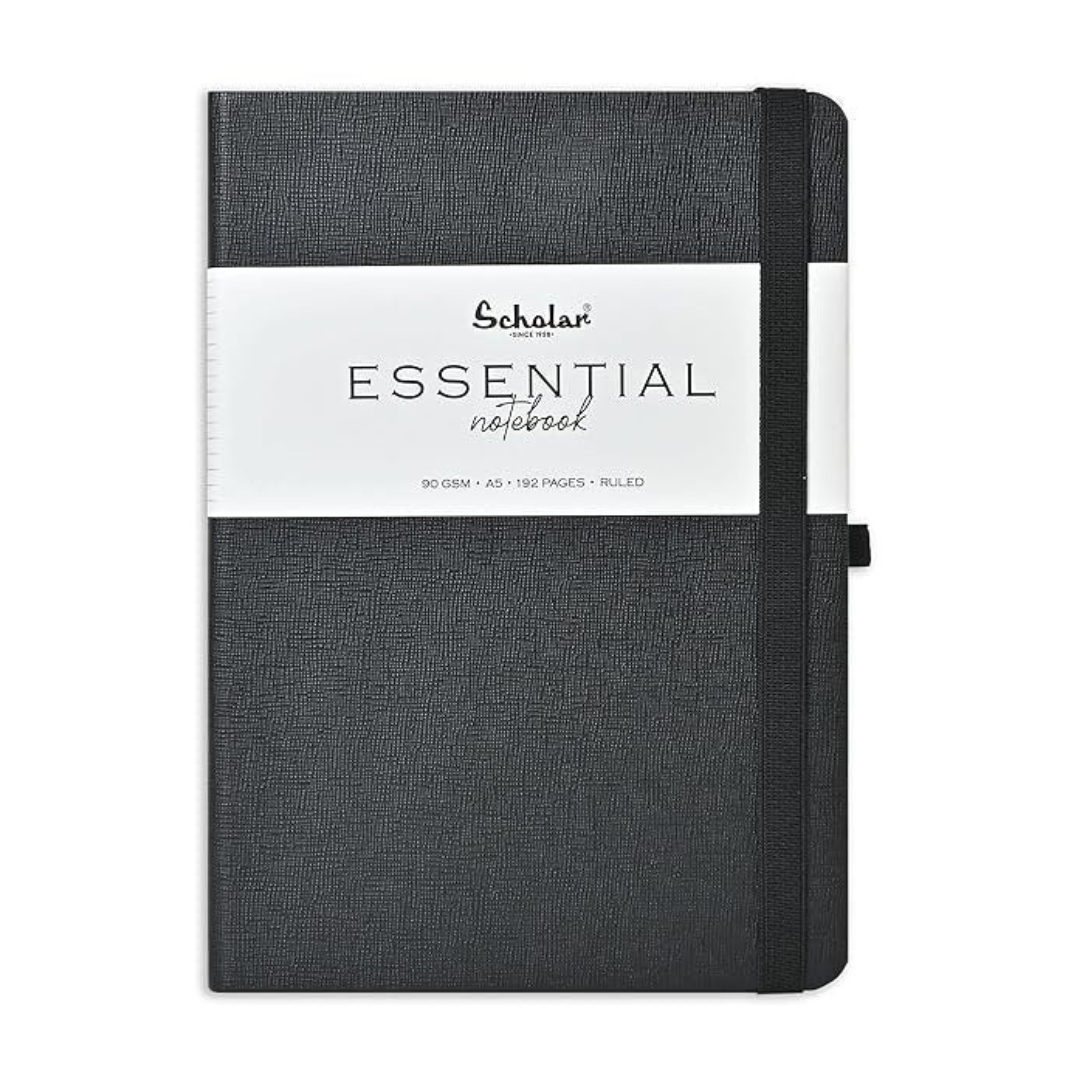 SCHOLAR ESN2 A5 ESSENTIAL NOTEBOOK 192PAGES - BLACK