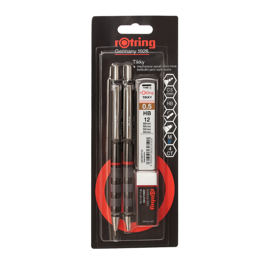 ROTRING 2221255 TIKKY RETRO 0.5MM MECHANICAL PENCIL + BALL PEN