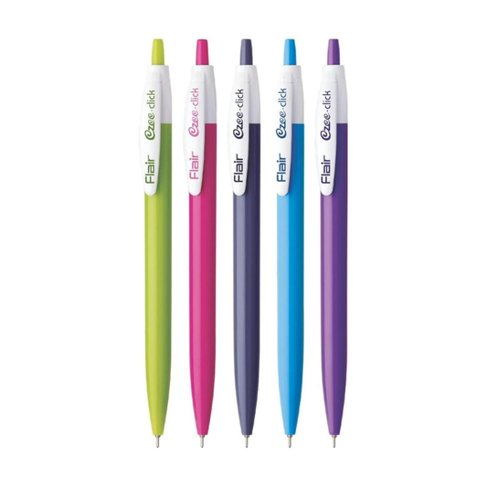 FLAIR EZEE CLICK BALL PEN PACK OF 5 PCS