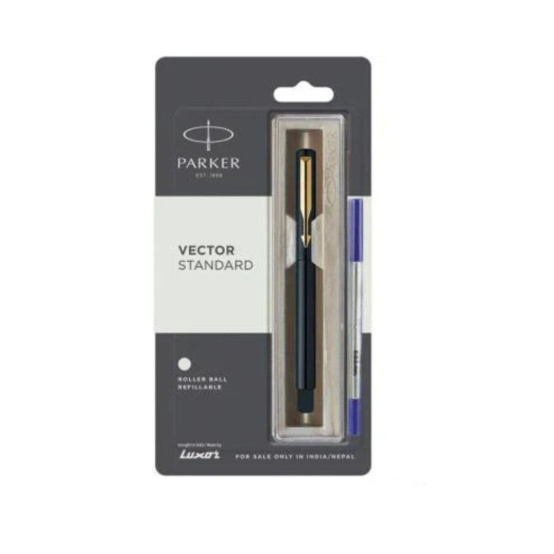 PARKER VECTOR STANDARD GOLD TRIM ROLLER BALL PEN