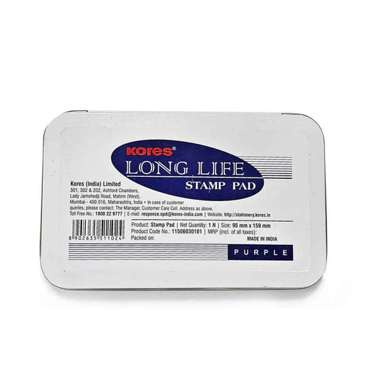 KORES STAMP PAD LONG LIFE LARGE PURPLE
