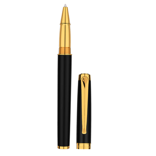 INTELLIO RP11GTP1 RENAISSANCE BLACK & GOLD ROLLER BALL PEN