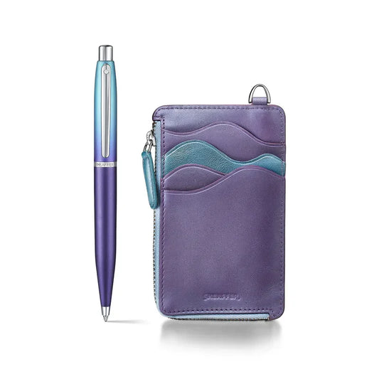 SHEAFFER 9430 EXPRESSIONS VFM CHROME TRIM BALL PEN+CREDIT CARD HOLDER