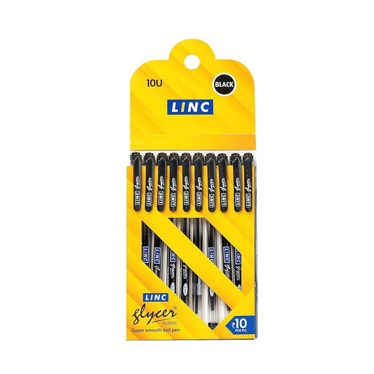 LINC GLYCER BALL PEN PACK OF 10 PCS - BLACK