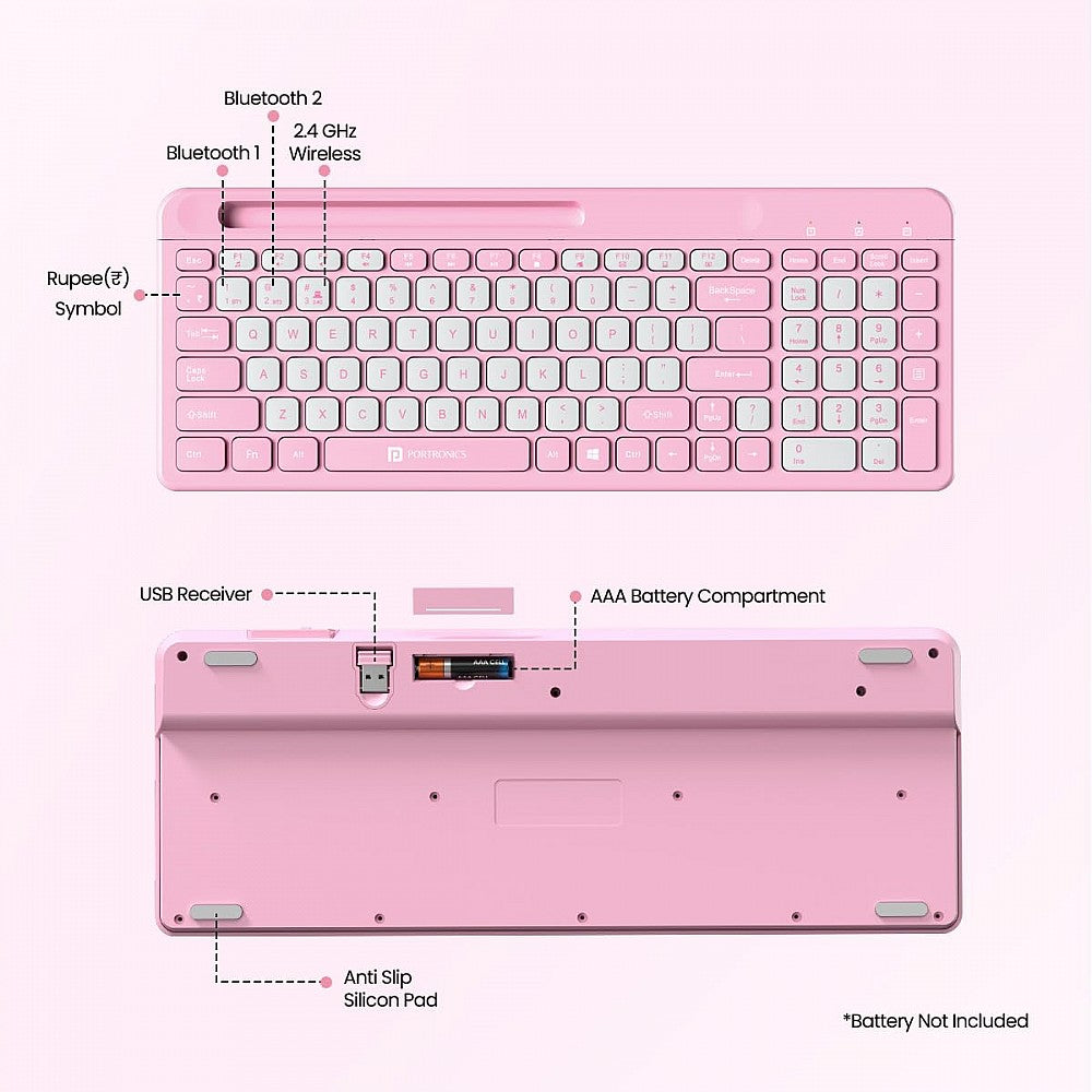 POR 2206 BS WIRELESS KEYBOARD PINK 2499
