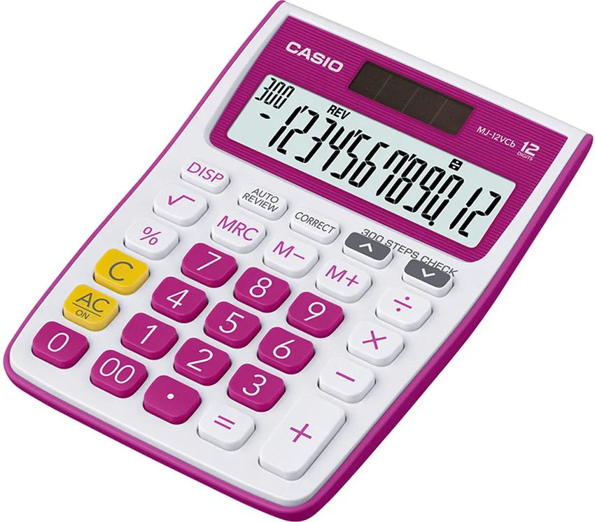 CASIO MJ 12VCB RED CALCULATOR