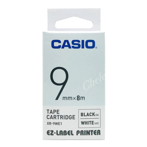 CASIO XR9WE1 TAPE CARTRIDGE BLK-WHITE