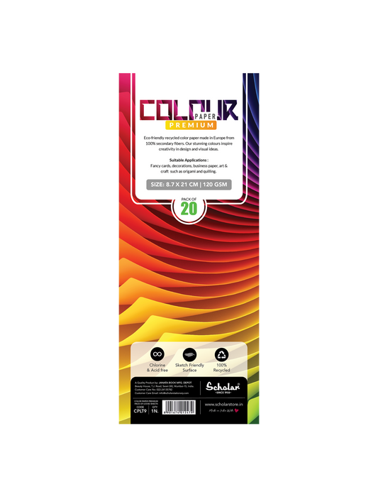 SCHOLAR CPLT9 COLOR PAPER SHEET 120GSM