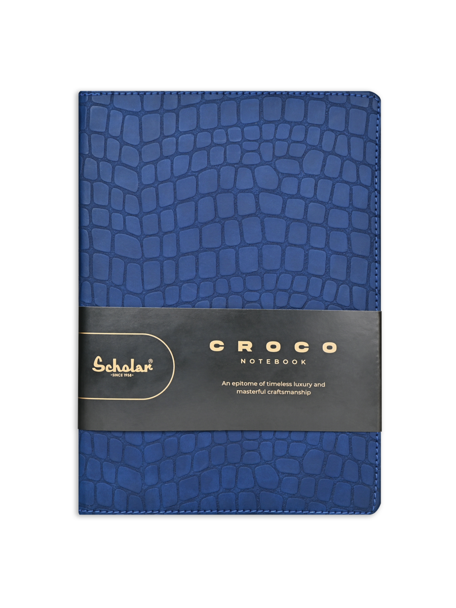 SCHOLAR CRC2 A5 CROCO NOTEBOOK - BLUE