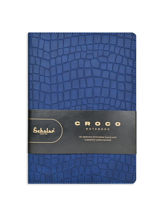 SCHOLAR CRC2 A5 CROCO NOTEBOOK - BLUE
