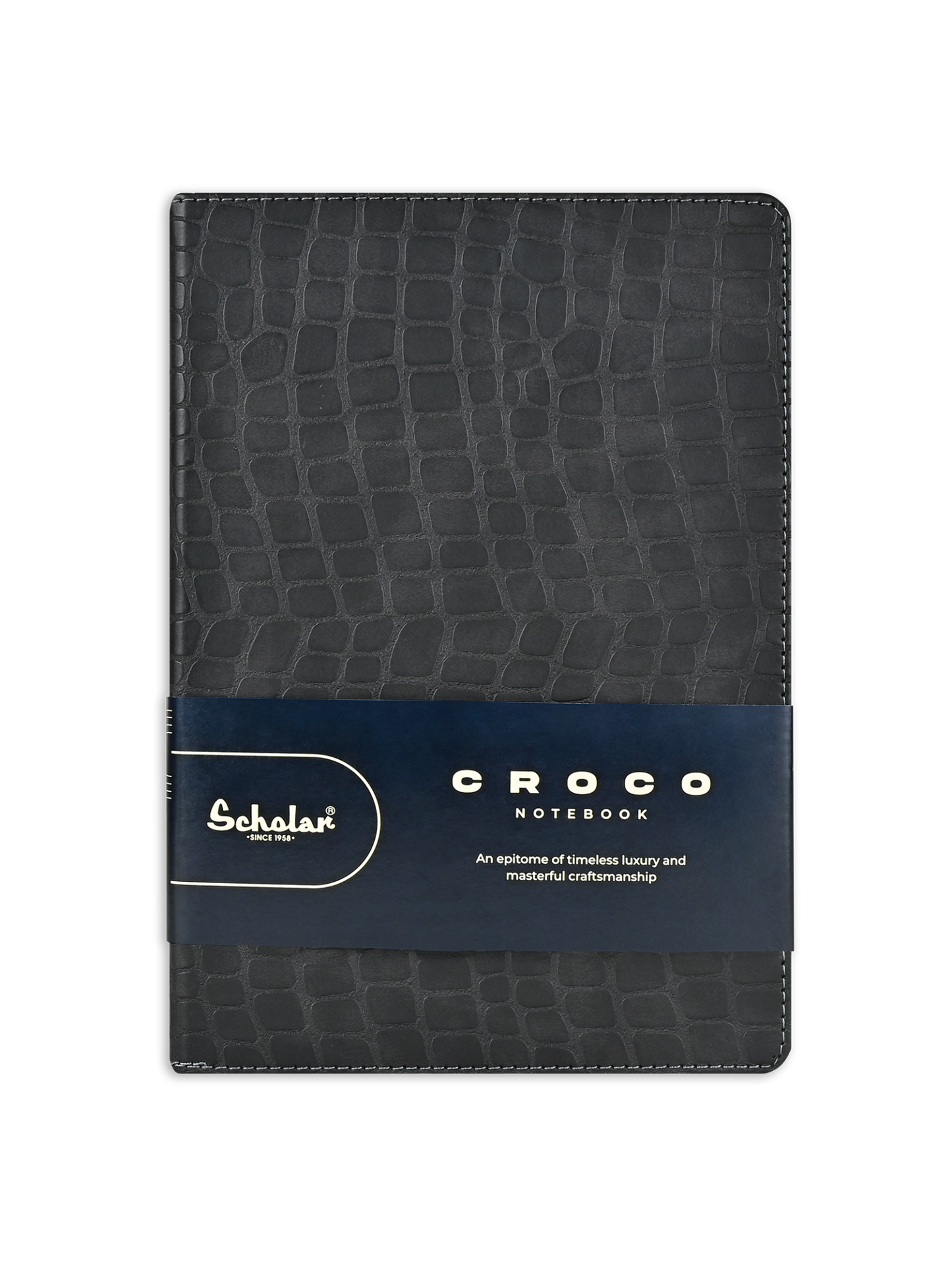SCHOLAR CRC2 A5 CROCO NOTEBOOK - GREY