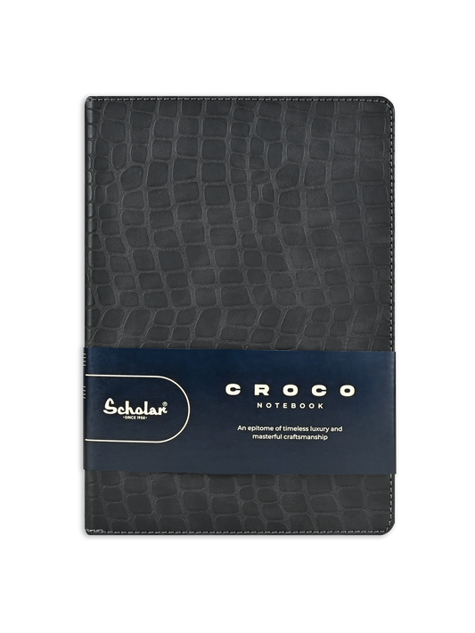 SCHOLAR CRC2 A5 CROCO NOTEBOOK - GREY
