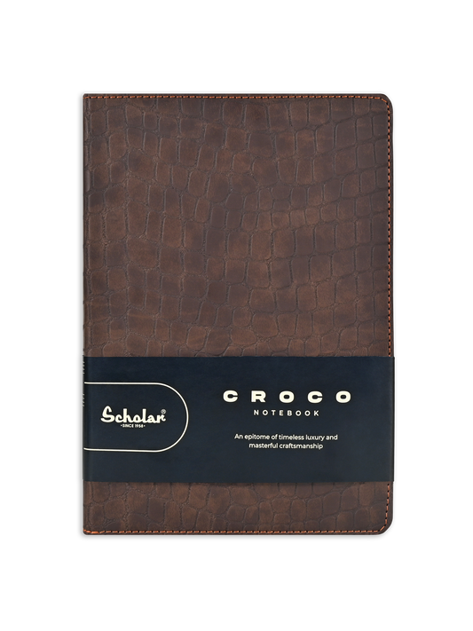 SCHOLAR CRC2 A5 CROCO NOTEBOOK - TAN
