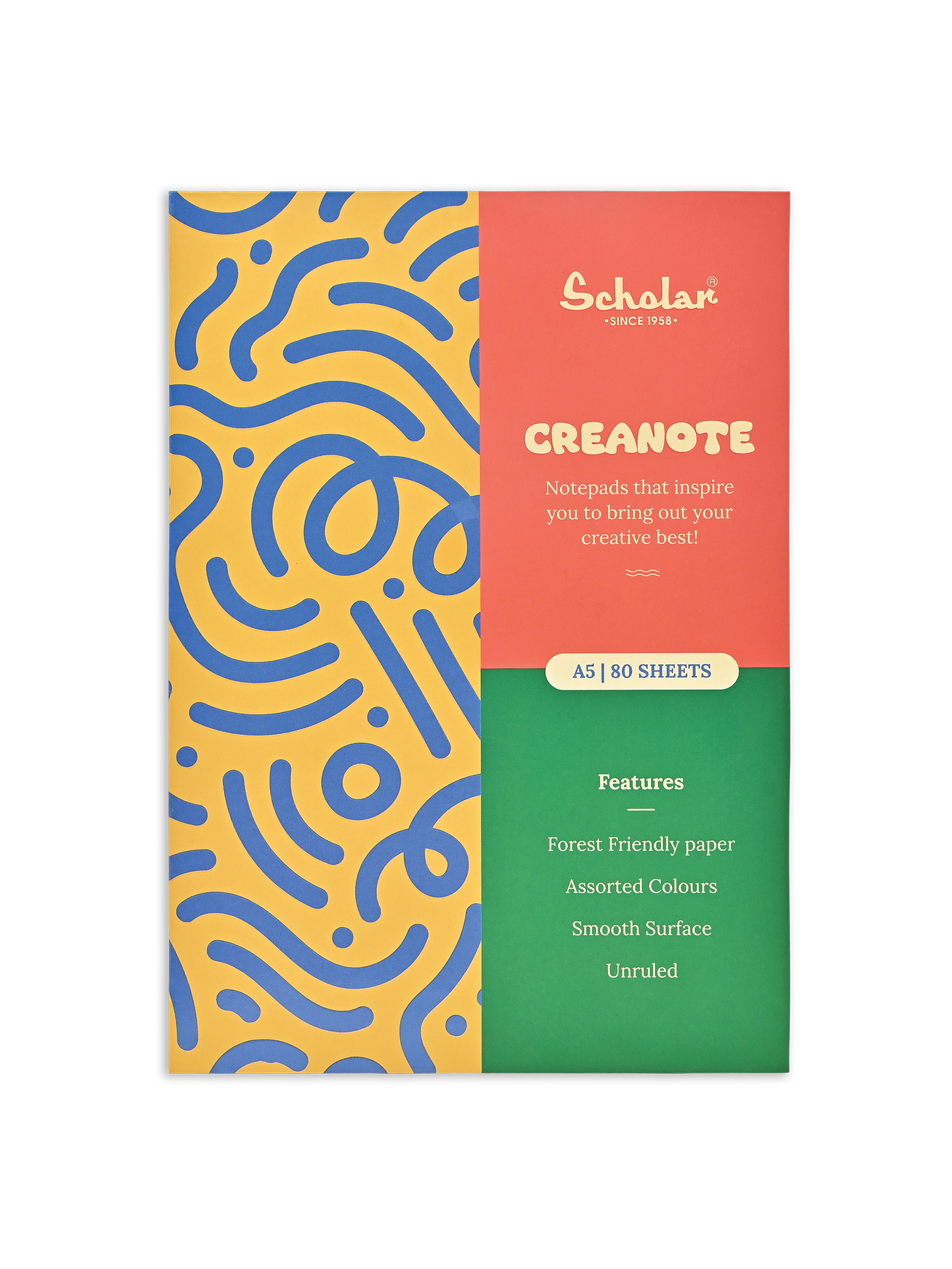 SCHOLAR CWP2 A5 CREANOTE NOTEPAD 80SHEET