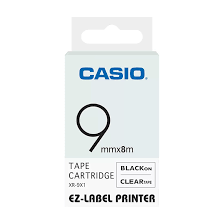 CASIO XR9X1 TAPE CARTRIDGE BLK-CLEAR