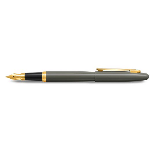 SHEAFFER 9427 LIGHT GRAY PVD GOLD TRIM FOUNTAIN PEN & BALL PEN