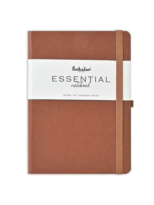 SCHOLAR ESN2 A5 ESSENTIAL NOTEBOOK 192PAGES - TAN