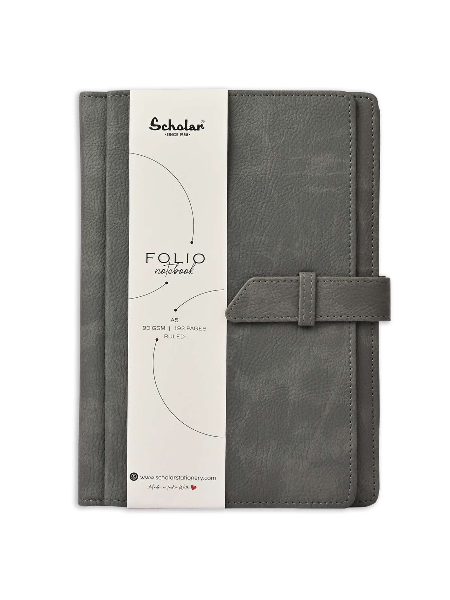 SCHOLAR FLO2 A5 FOLIO NOTEBOOK 192PAGES - GREY
