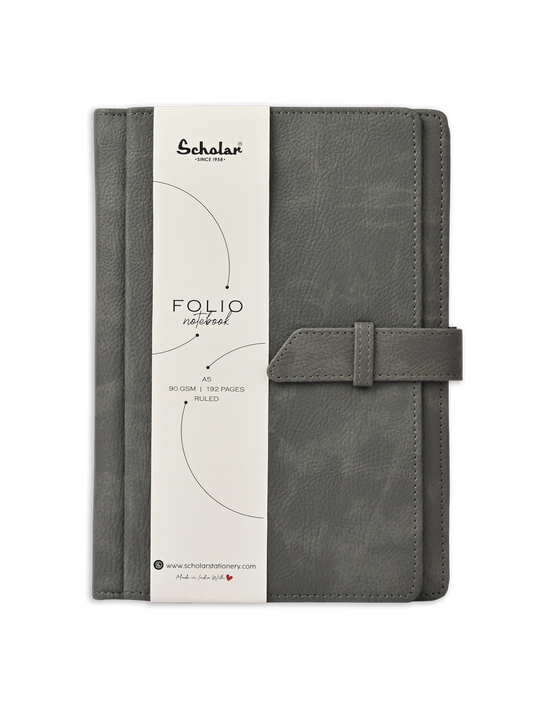 SCHOLAR FLO2 A5 FOLIO NOTEBOOK 192PAGES - GREY