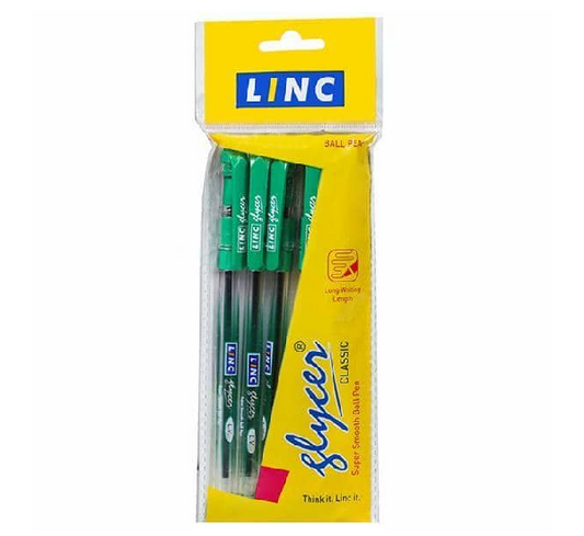 LINC GLYCER BALL PEN PACK OF 10 PCS - GREEN