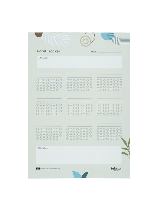 SCHOLAR HTMV A4 MONTHLY HABIT TRACKER V