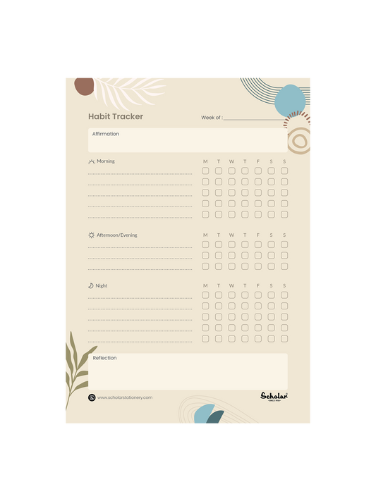 SCHOLAR HTWV A5 WEEKLY HABIT TRACKER VER