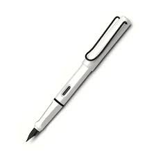 LAMY SAFARI M T10 WHITE BLACK CLIP FOUNTAIN PEN