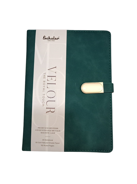 SCHOLAR VLR2 A5 VELOUR NOTEBOOK 192 PAGES - TEAL