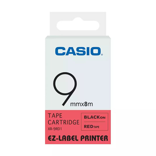 CASIO XR9RD1 TAPE CARTRIDGE BLACK-RED