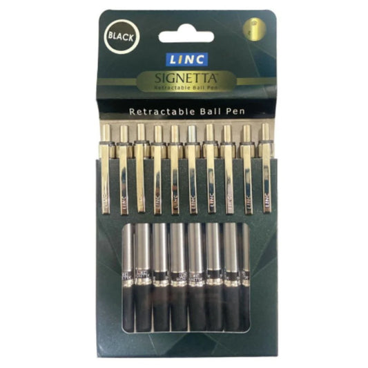 LINC SIGNETTA BALL PEN PACK OF 10 PCS - BLACK